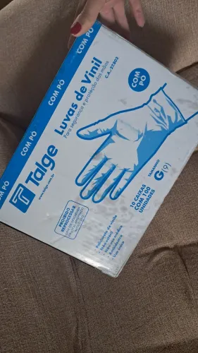 Luva de vinil, 10 caixas com 100 luvas cada 