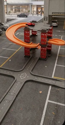 Pista Hot Wheels estacionamento