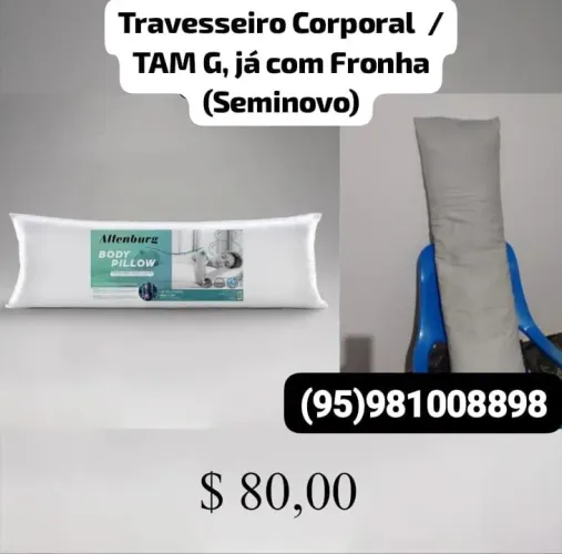 Travesseiro Corporal / TAM G, com Fronha (Seminovo)