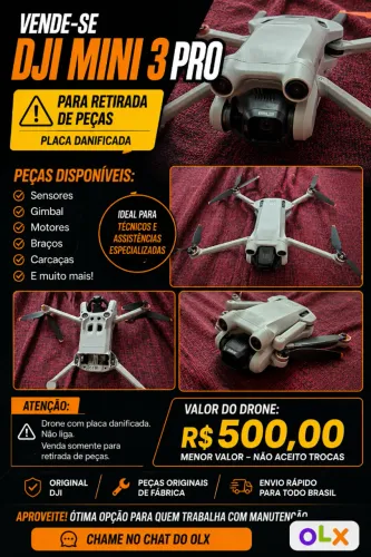 DRONE DJI MINI 3 PRO (PARA RETIRAR PEÇAS)