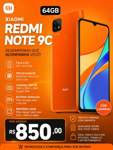 SMARTPHONE XIAOMI REDMI NOTE 9C 64GB 