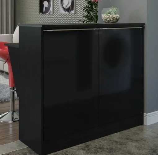 Balcão Mesa de Cozinha Preto Novo na Caixa