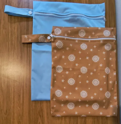 kit 2 sacos impermeáveis fralda ecológica/ piscina