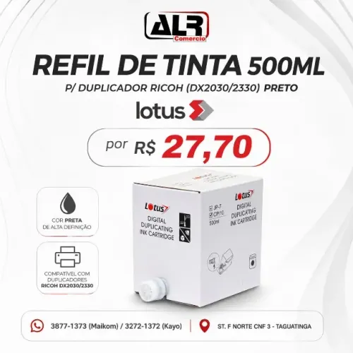 Cartucho Tinta Compatível Para Dx 2330 2430 Duplicador 500ml