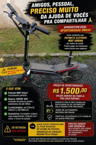 Patinete Elétrico MXF MUV Urban VENDA URGENTE