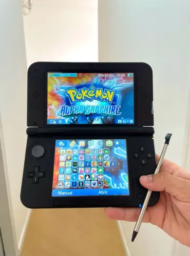 Nintendo 3ds Xl + caneta e carregador + jogos como Pokémon Donkey Kong e muito mais