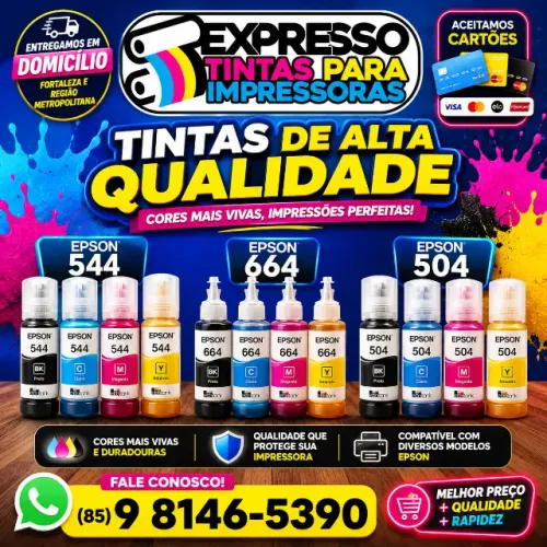 Tinta Epson 544 504 664 Pronta Entrega. Fale Conosco. Fazemos Entregas e Aceitamos Cartões
