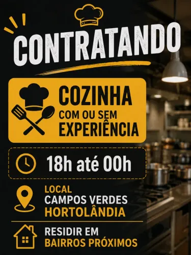 Vaga em cozinha restaurante 