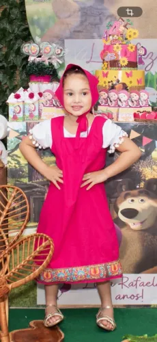 Fantasia infantil marsha e o urso festa aniversário carnaval