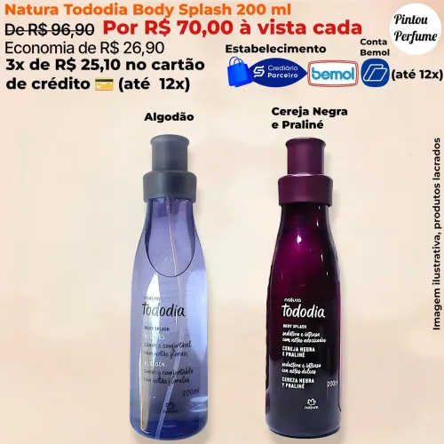 Body Splash 200 ml e 60 ml Tododia Natura em Promoção