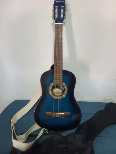 Violão iniciante (infantil) Morris azul +alça +capa