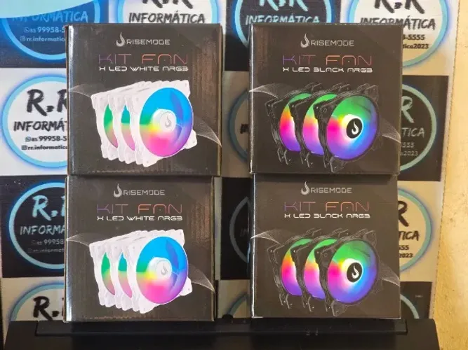 Kit C/3 Ventoinhas Led ARGB / Black ou White