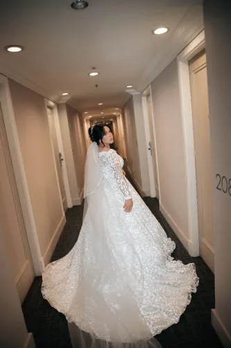 Vestido de Noiva Dayara Oliveira + véu + acessórios 