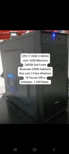 CPU I7 2600 com 16GB Memória 240GB Ssd