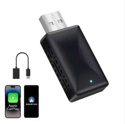 Adaptador CarPlay sem fio, CarPlay mini tamanho 2 em 1 atualizado 2026 e Android Auto