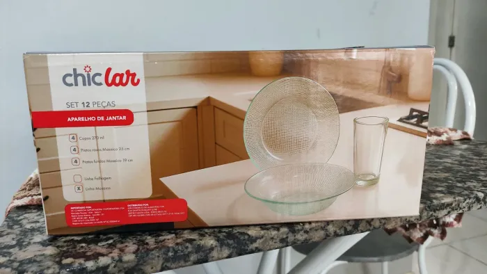 Jogo de jantar chiclar 12 peças
