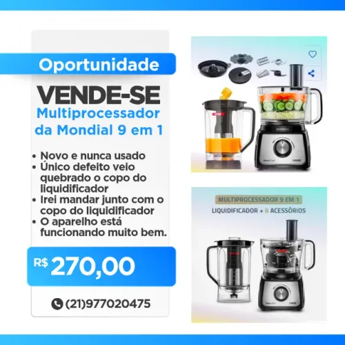 Vendo Multiprocessador da Mondial 9 em 1