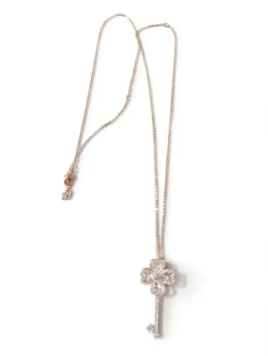 Colar Swarovski chave trevo cristal