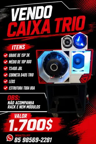 Caixa trio sem módulos e sem rack
