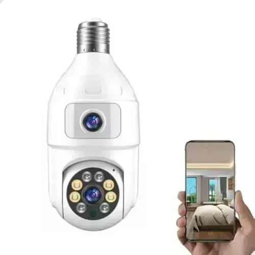 Camera Wifi 360° Lampada Dupla app ICSEE *NOVA*