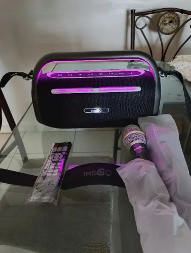 Imenso x40 caixa som karaoke 2 microfones melhor q JBL ENCORE Boombox Aiwa waaw sabala lg