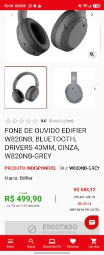 Fone de Ouvido Edifier W820NB - NOVO