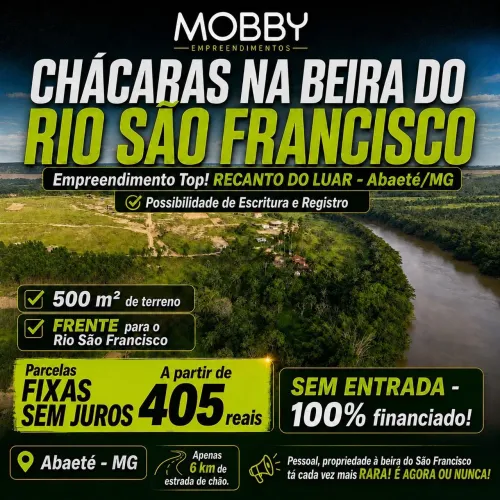 Oportunidade INCRÍVEL de Chácaras no RIO SÃO FRANCISCO!
