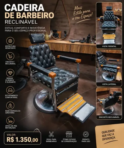 Cadeira Profissional Barbeiro