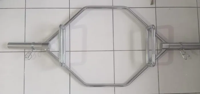 Barra Hexagonal Olímpica Aço Maciço Cromado 1,4 metros agachamento