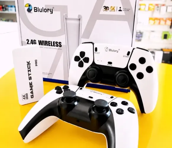 Game Stick M15 Plus 4k HDMI, PS1 + 20.000 jogos, 2 controles Plug Play
