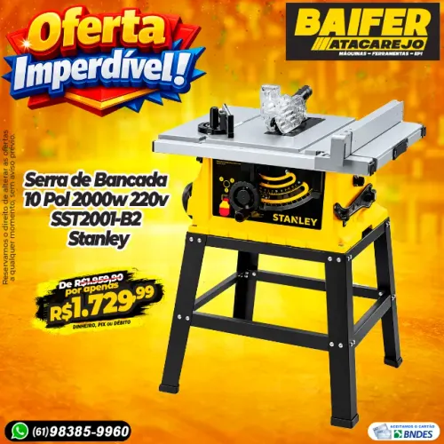 Serra de Bancada 10 Pol 2000w 220v SST2001-B2 Stanley