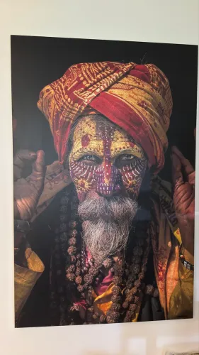 Quadro Grande Sadhu 1,45m - Arte Espiritual Impactante e Sofisticada