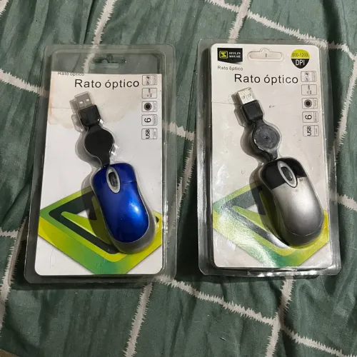 Minha mouse óptico com cabo USB retrátil - 1- 80,00 ou 2 Por 100,00