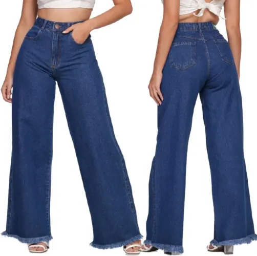 calça jeans wide leg feminina calça jeans