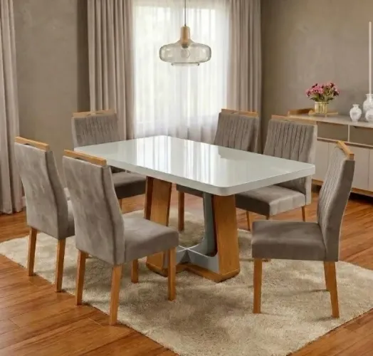 Mesa Verona 170 com 6 Cadeiras Toscana