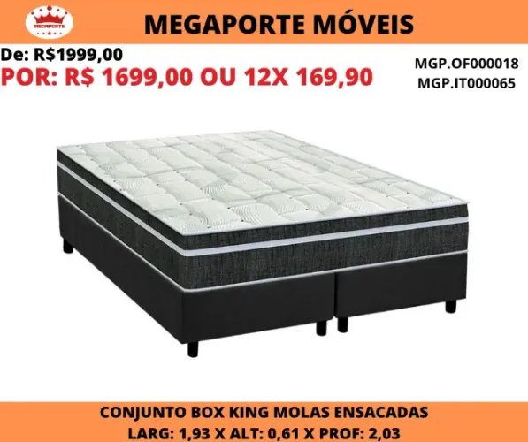 Conjunto Box King Size Molas Bonnel Venezia