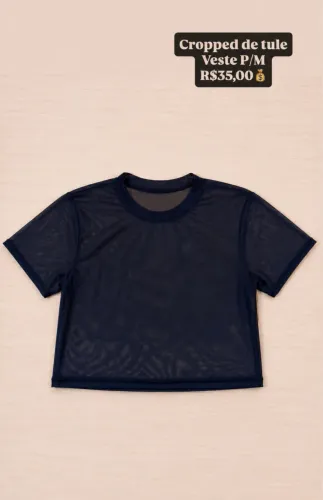 Cropped de tule