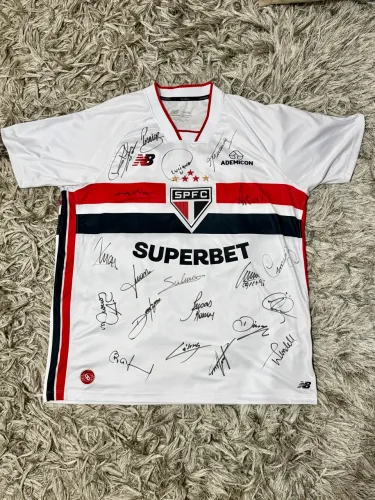 ? Camisa São Paulo FC Autografada pelo Elenco - Lucas Moura, Calleri, Luciano e + ?