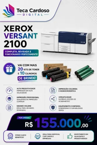 Copiadora e impressora xerox Versan 2100 color de alta produção