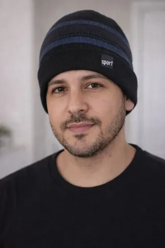 Touca de lã listrada Gorro Forrado Sport