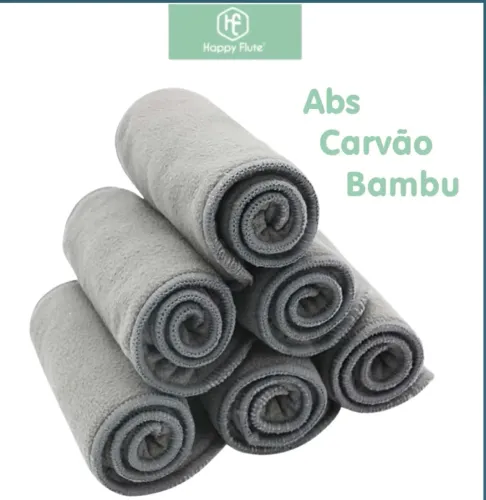 Kit com 10 absorventes de carvão de bambu happy flute