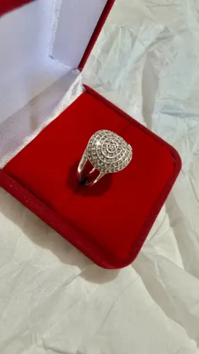 Anel Ouro Branco 18k com diamantes/ Garantia/ Loja física