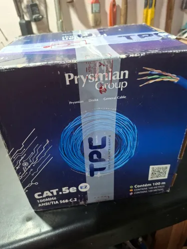 *Cabo de Rede Prysmian CAT5e EZ - Caixa 100 metros - Novo**