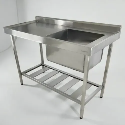 Pia Aco Inox De 1,20 Para Cozinha Industrial 50cm A Direita Cor Aço inox