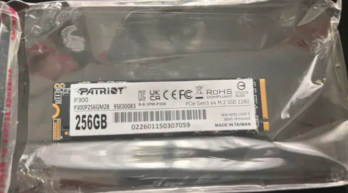 HD NVMe 256GB Patriot P330 M2 2280 PCie Gen3 x4 P300