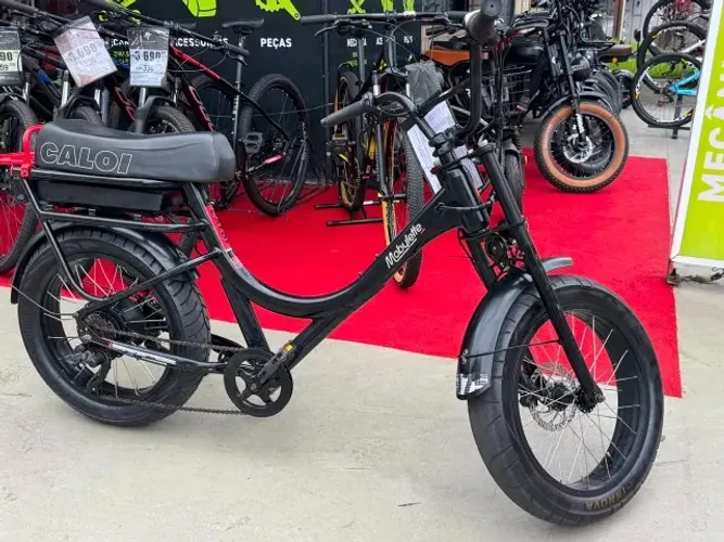 Bicicleta Caloi Mobylette Elétrica 350w Preta Pnes de moto