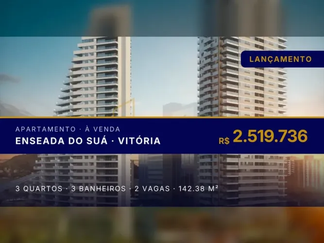 Enseada do Suá: Apartamento de 3 Suítes em Condomínio com Lazer de Luxo