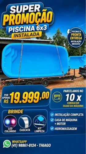 PISCINA JERI BAR 60 (6x3x1,40m) PRONTA PARA INSTALAR!