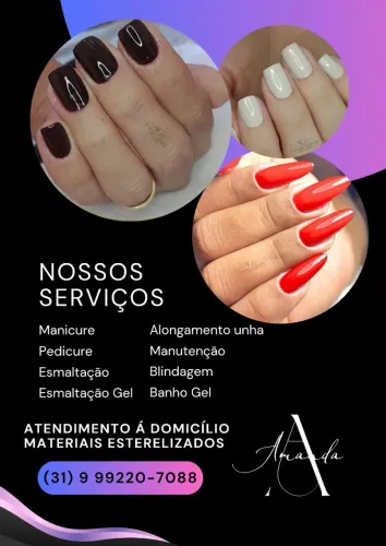 Manicure e Nail Designer á Domicílio A partir de R$55,00