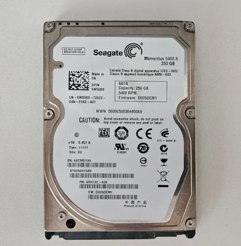 HD Seagate ST9250315AS Momentus 5400.6 250GB 2.5 5400rpm SATA 3Gbps e 8MB cache